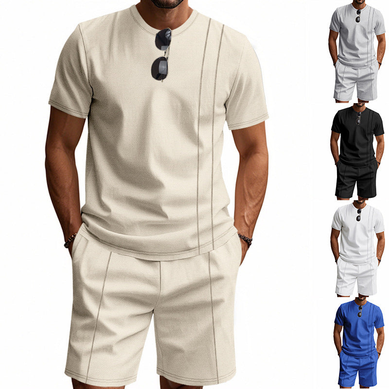 Herren Sport-Outfit Kurzarm-Shirt und Shorts atmungsaktiv - IdealeKleiden