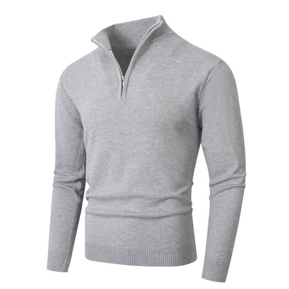 Men's Modern Pullover Half-Zip Textured Fabric