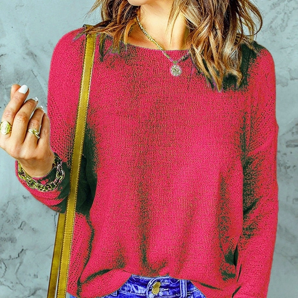 Women's Chunky Knit Oversized V-Neck Sweater