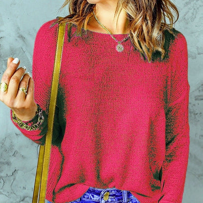 Women's Chunky Knit Oversized V-Neck Sweater