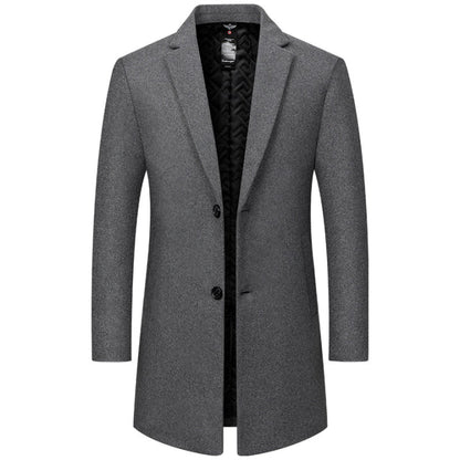 Men's Long Black Winter Coat Elegant Cut
