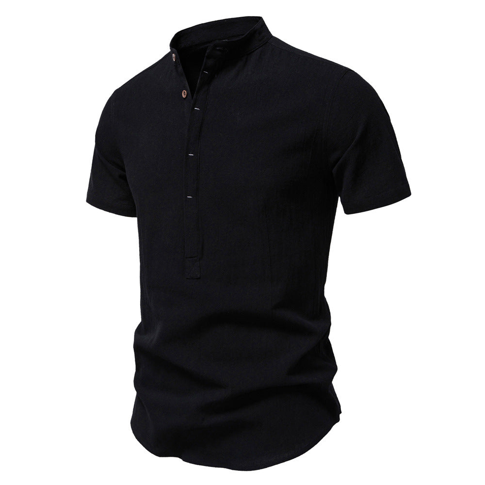 Men's Short Sleeve Shirt Modern Design Button Placket