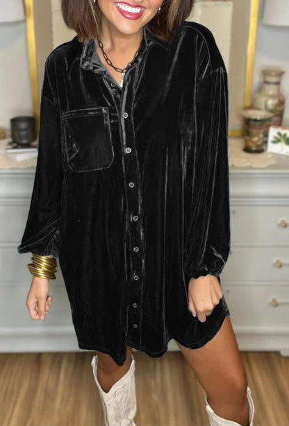 Women's Velour Dress Soft Elegance