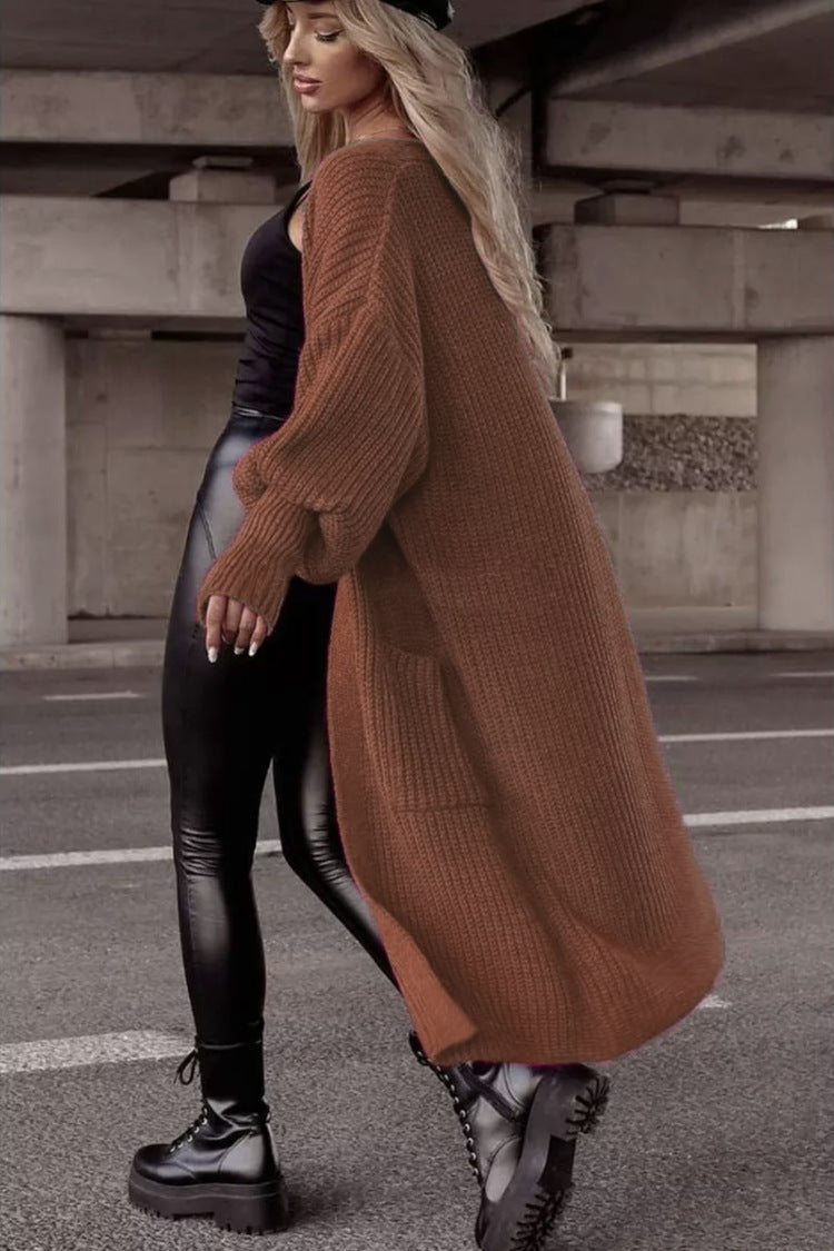 Women's Knitted Cardigan Oversized Casual With Pockets