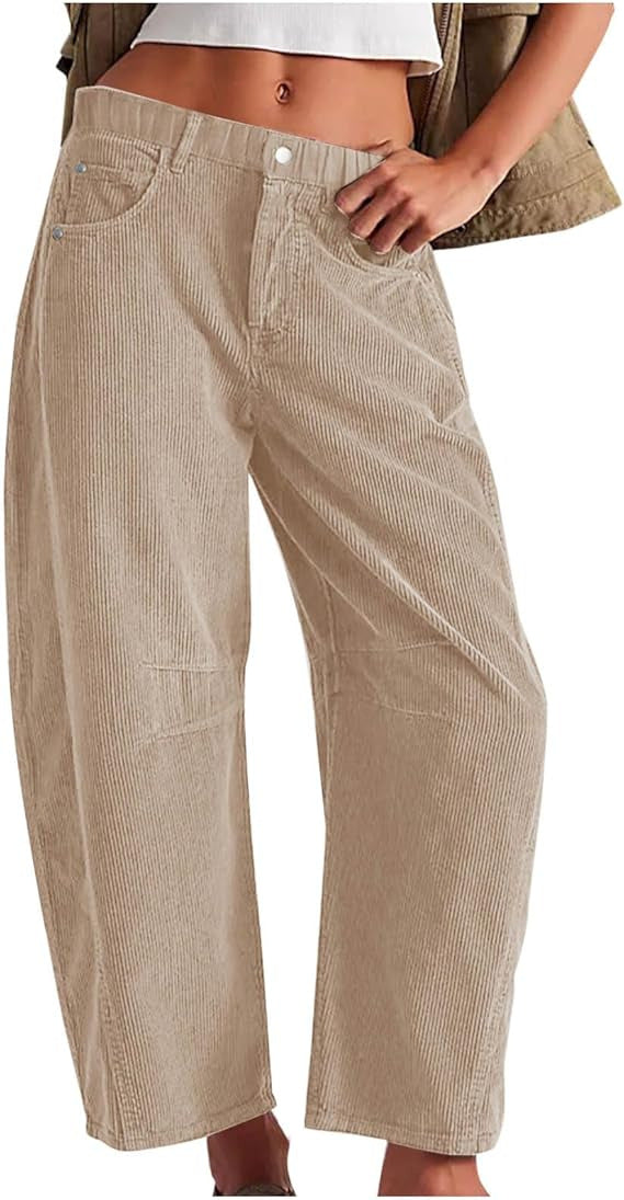 Damen Palazzo-Hosen Bequem und Stylisch Mit Seiten-Taschen