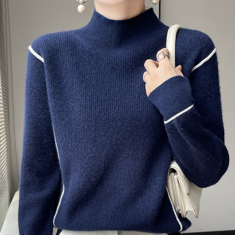 Elegant Turtleneck Sweater Plain Style