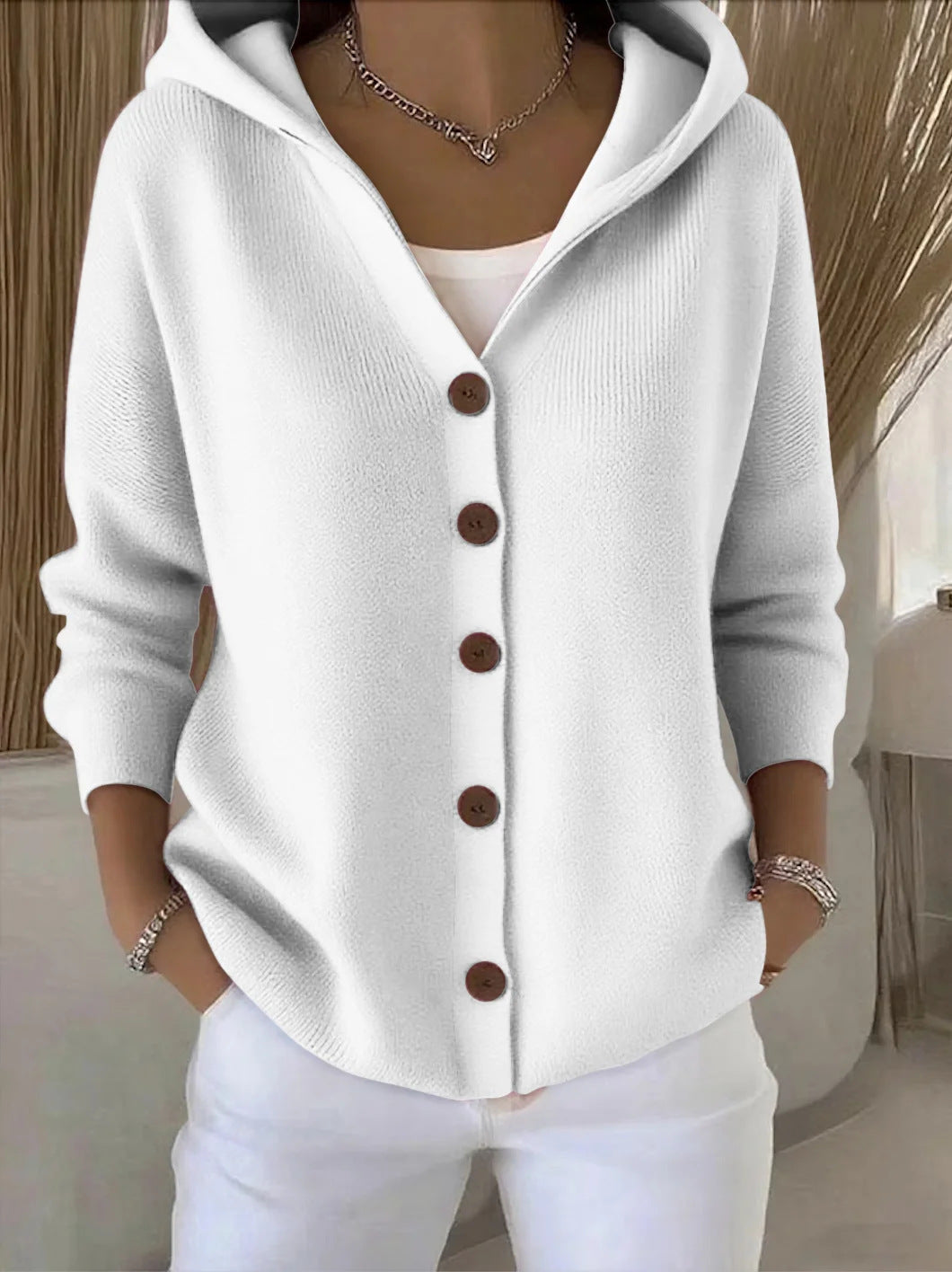 Women's Cardigan Hooded Modern Casual