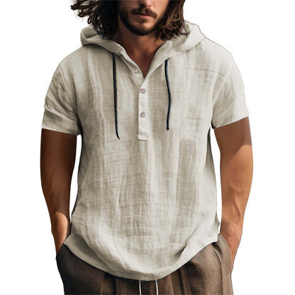 Men's Short Sleeve Hoodie Casual Relaxed