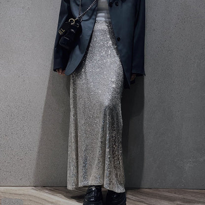 Women's Maxi Dress Glittering Elegant High-Waisted