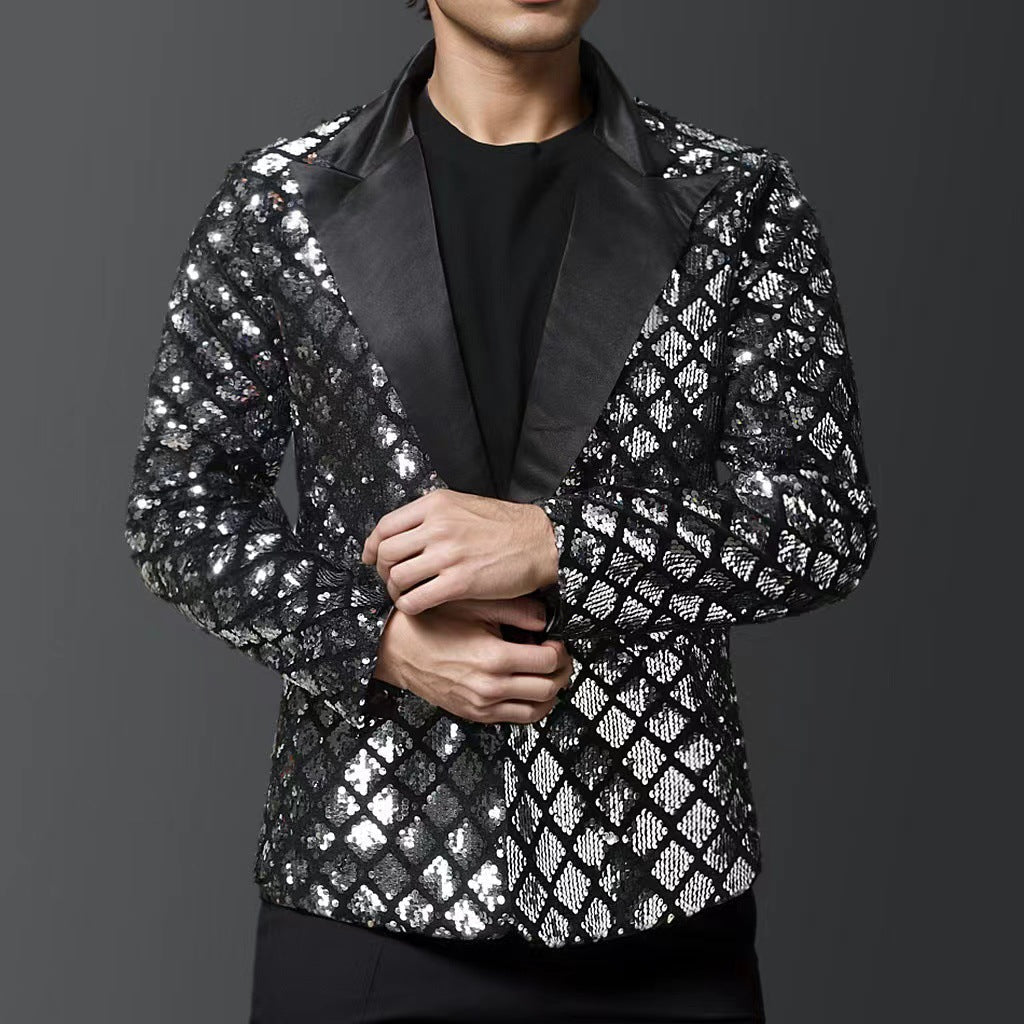 Men's Evening Suit Glitter Blazer Luxury Sequin Design