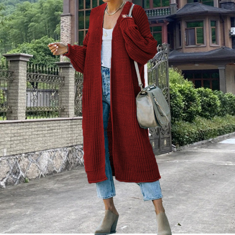 Women's Knitted Cardigan Wide Sleeves Elegant Design