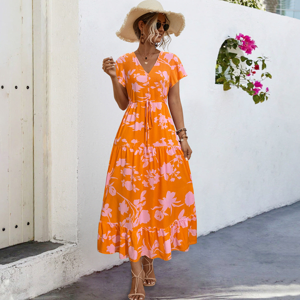 Women's Floral Elegant Summer Maxi Dress