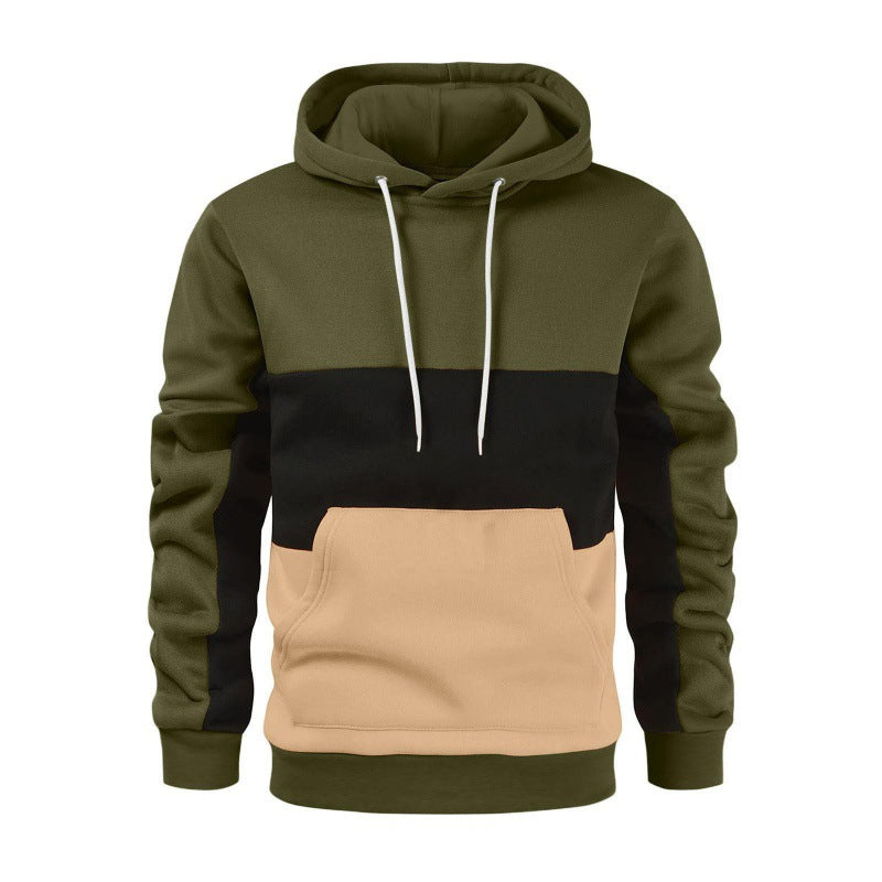 Männer Sportpullover Kapuze Kontrast Farben Trendy