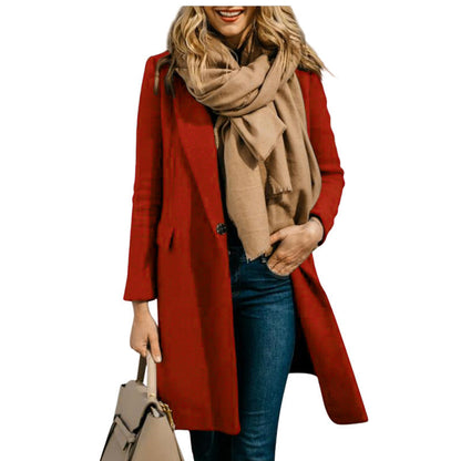 Women's Elegant Figure-Hugging Black Coat