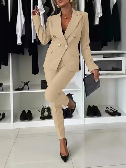 Fashionable Blazer Slim Fit Double-breasted Office Suit