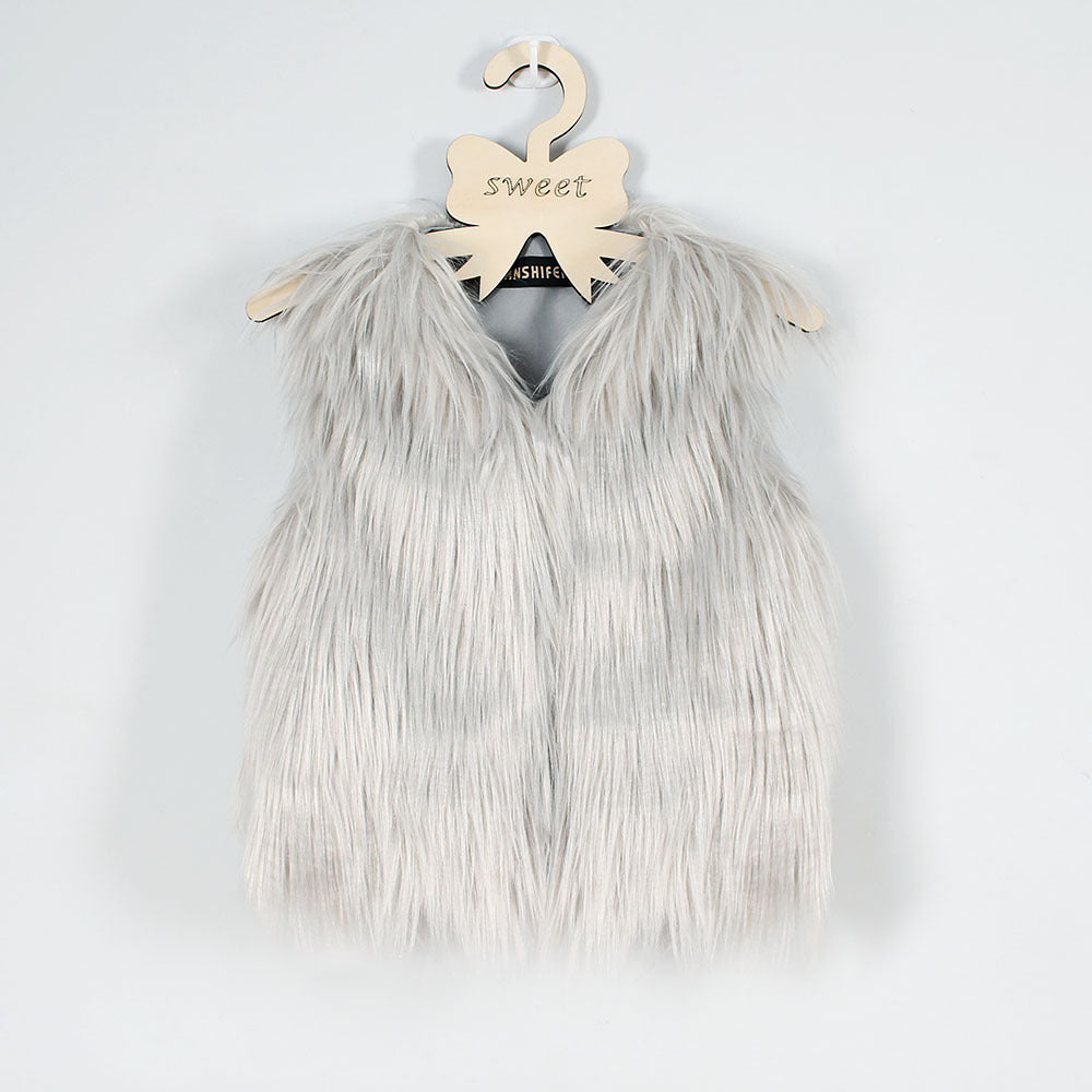 Women's Faux Fur Vest High Collar Soft and Elegant
