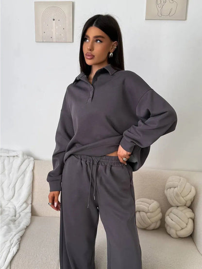 Women's Lightweight Polo Shirt and Comfort Trousers Set