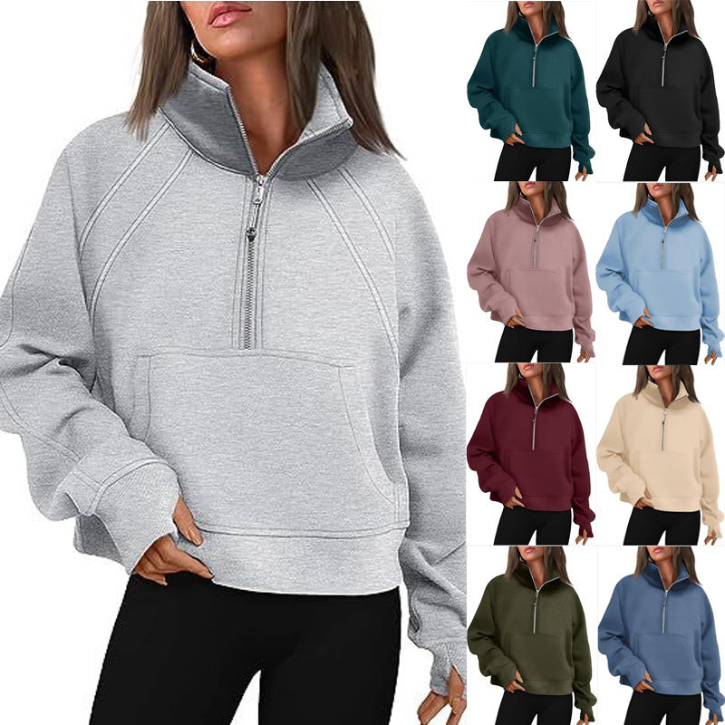 Damen Sweat Pullover Kapuze Kängurutasche Bequem - IdealeKleiden