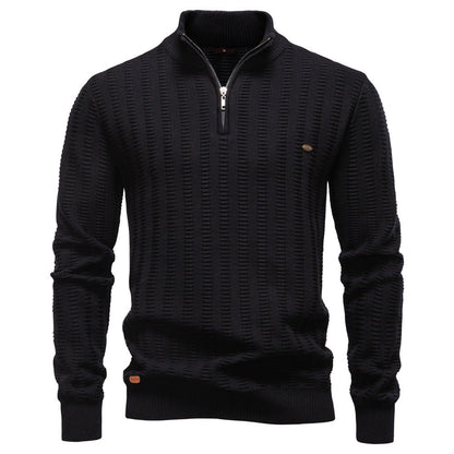 Men's Pullover Textured Half-Zip Modern Design