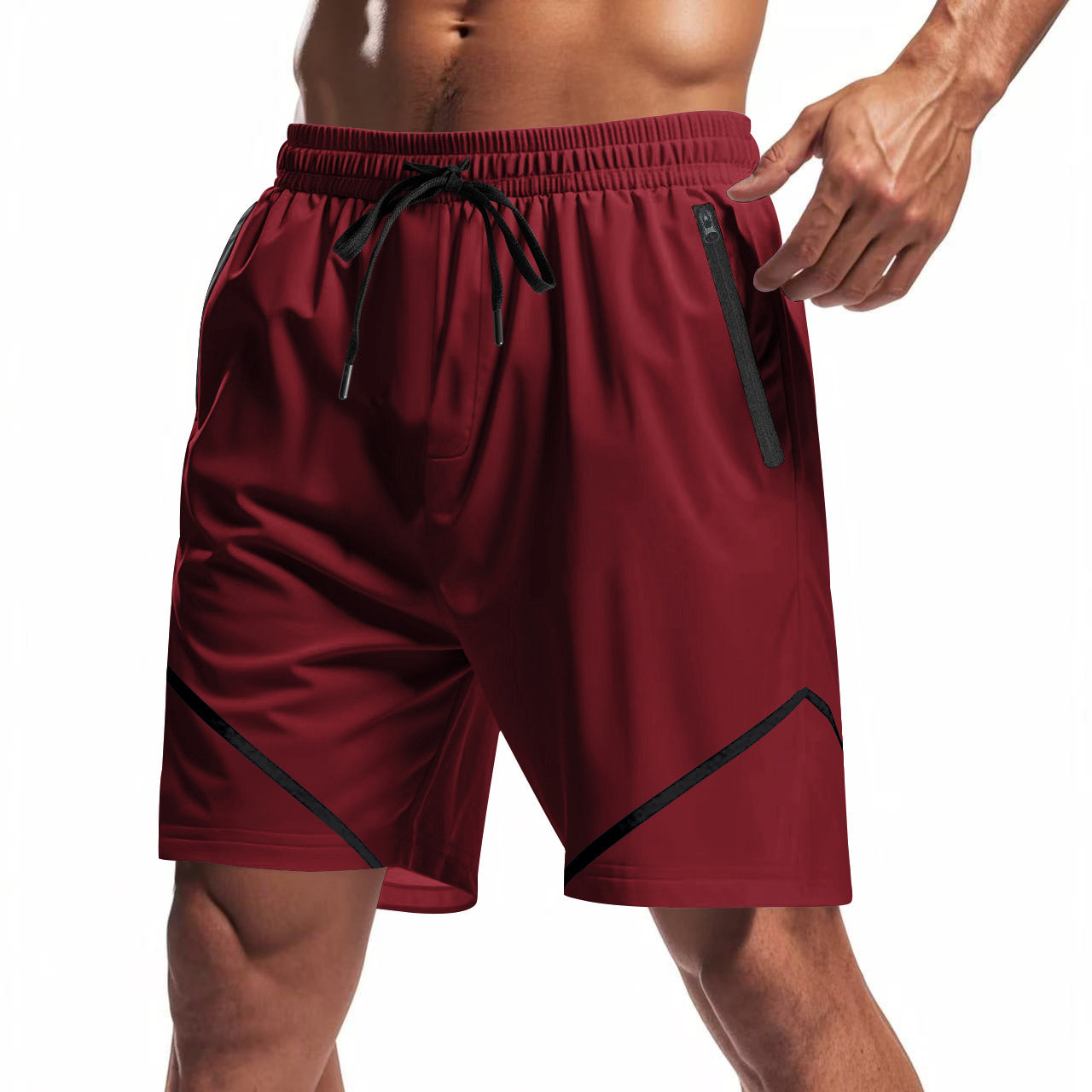 Men's Sports Shorts Breathable with Zipper Pockets