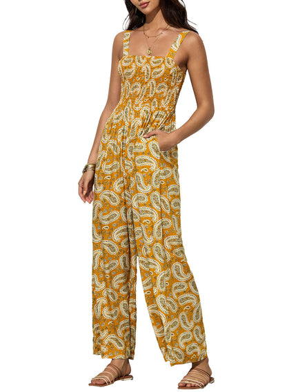 Elegant Women's Jumpsuit Floral Print Summer