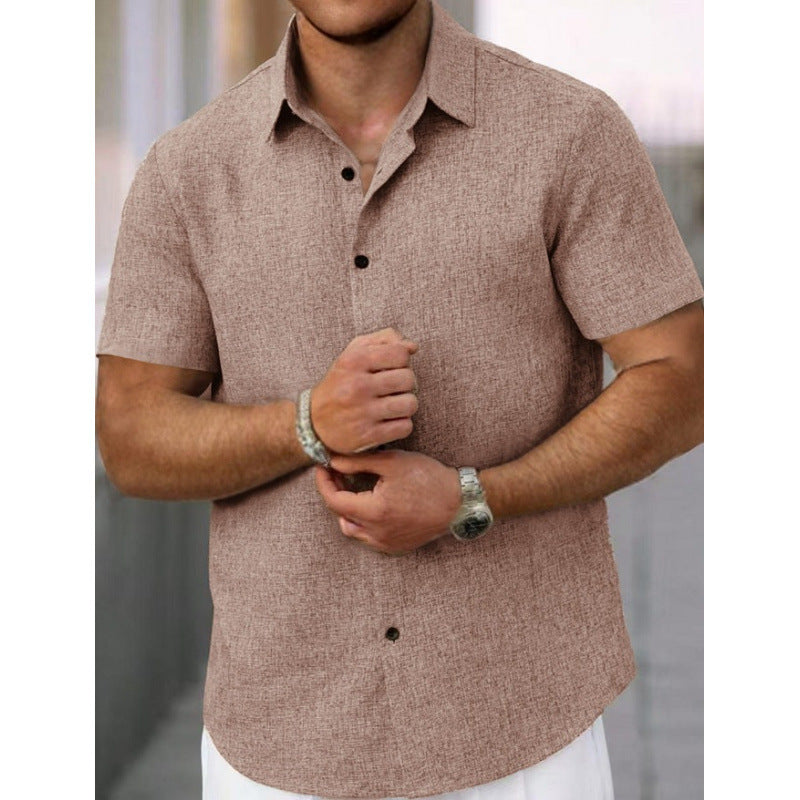 Men's Short-Sleeve Shirt Textured Modern Design