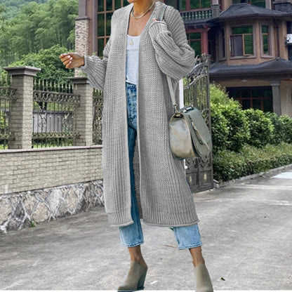 Women's Knitted Cardigan Wide Sleeves Elegant Design