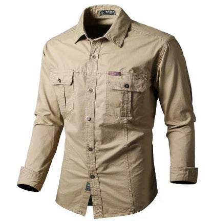 Outdoor Long-Sleeve Shirt with Chest Pockets, Functional
