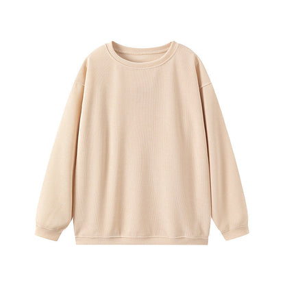 Ribbed Knit Dress Comfortable Round Neck Long Sleeves