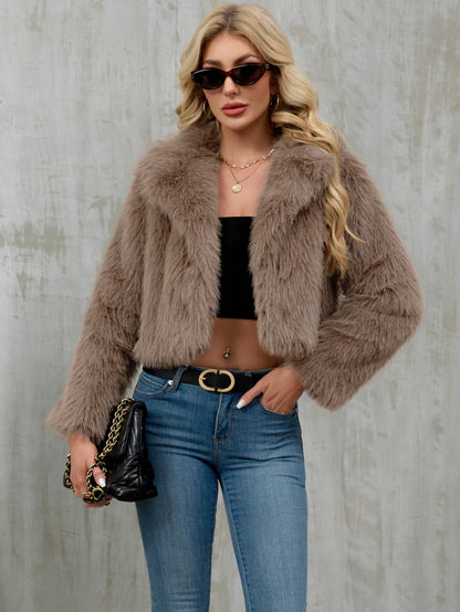 Women's Elegant Faux Fur Bolero Jacket
