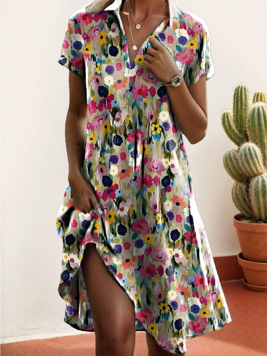 Women's Summer Dress Floral Print Loose Fit