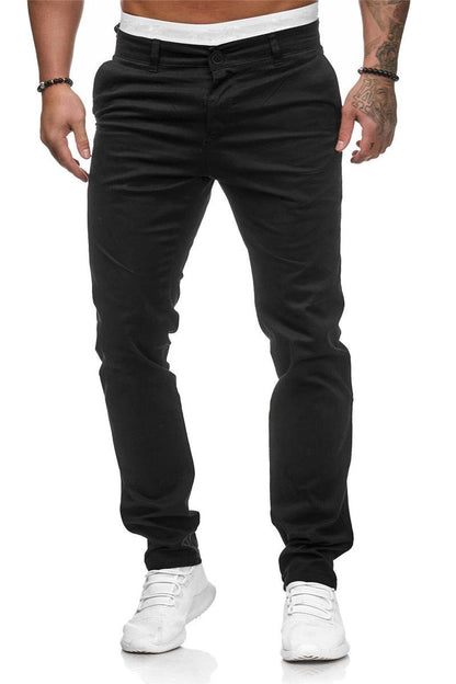 Men's Slim-Fit Chino Trousers Elegant Comfortable