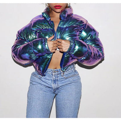 Women's Quilted Jacket Shiny Elegant