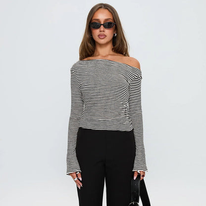 Women's Asymmetrical Polka Dot Top Modern Design