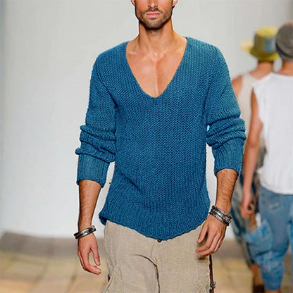 Men's Casual V-Neck Pullover Comfortable