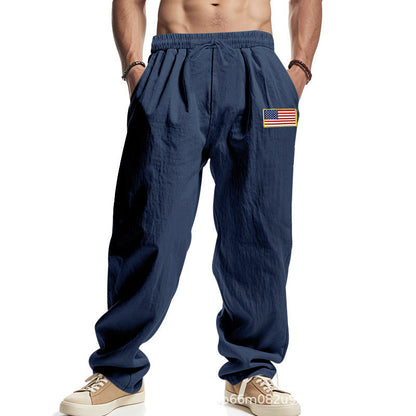 Men's Casual Trousers American Design Elastic Waistband