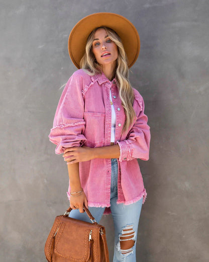 Women's Denim Jacket Casual Vintage Style Fringed