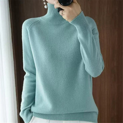 Women's Merino Wool Sweater Soft Turtleneck Elegance