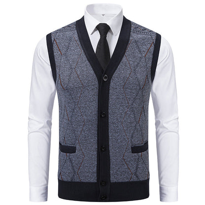 Herren Strickweste Modern Raffiniert mit Taschen