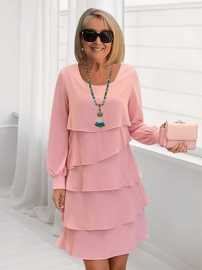 Women's Fashion Dress Long Sleeve Plain Elegant