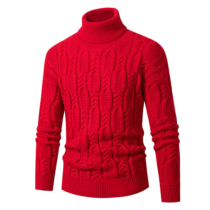 Men's Turtleneck Sweater Textured Elegant Design