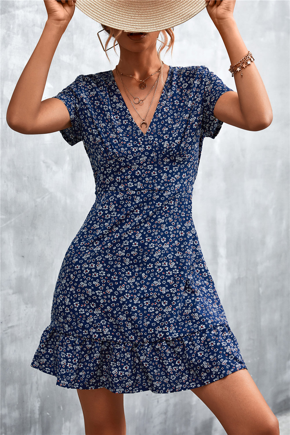 Women's Short Floral Elegant Summer Dress