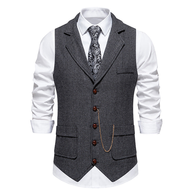 Men's Houndstooth Vest Elegant Design