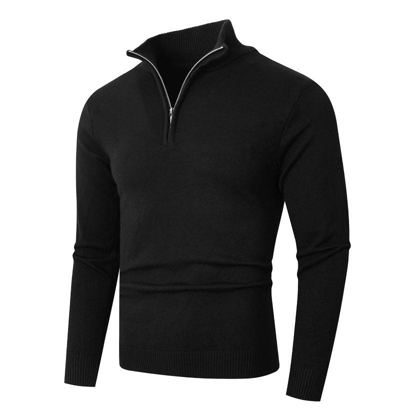 Men's Modern Pullover Half-Zip Textured Fabric