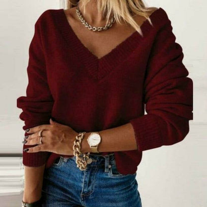 Women's Scarf Pullover V-Neck Modern