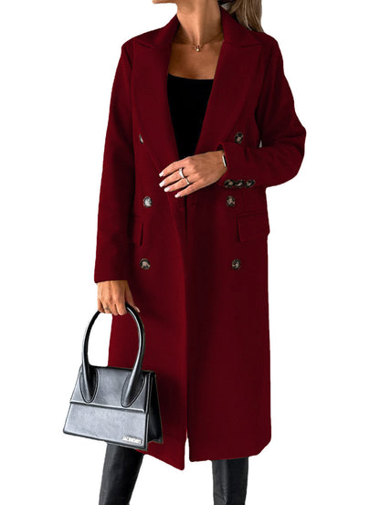 Women's Classic Elegant Trench Coat With Pockets