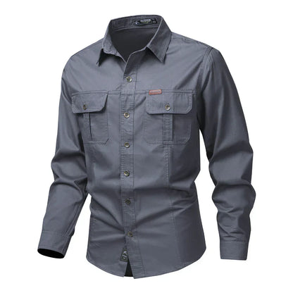 Outdoor Long-Sleeve Shirt with Chest Pockets, Functional