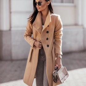 Damen Trenchcoat Lang Warm Elegant Winter - IdealeKleiden
