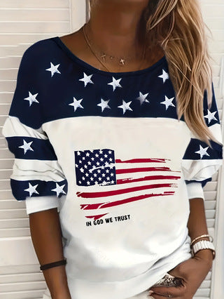 Women's Sweatshirt America Flag Style