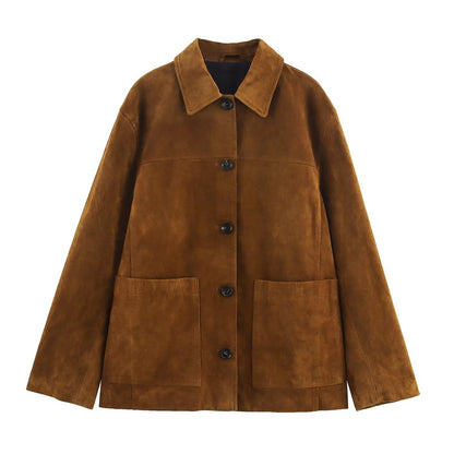 Women's Leather Jacket Casual Chic With Pockets